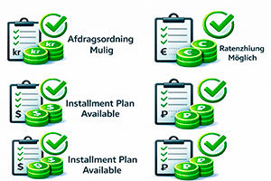 Delbetaling af produkter, udstyr, maskiner og uddannelser