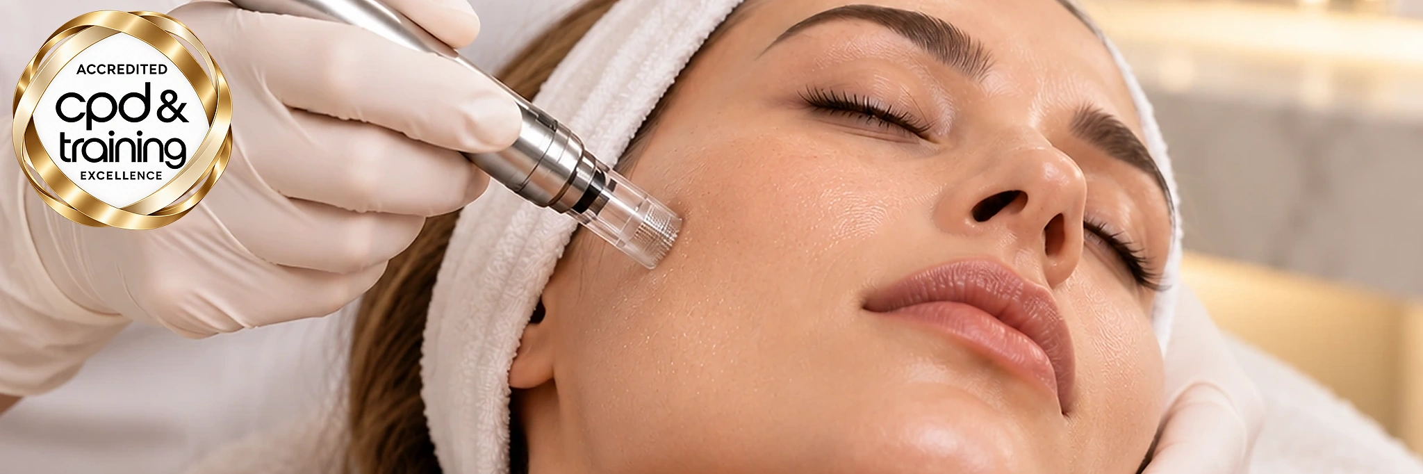 Microneedling treatment on the face