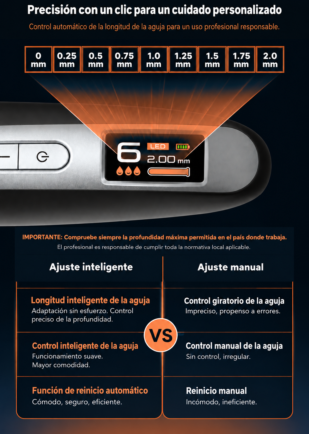 Pantalla digital de MS7000 con profundidad autom&aacute;tica de las agujas