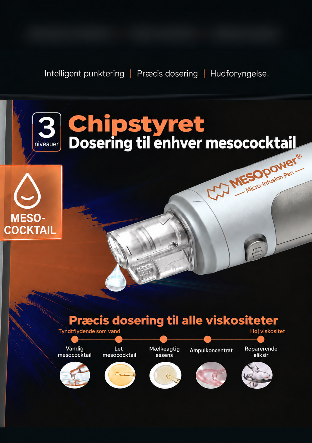 Close-up af MS7000-modul med meso-cocktail
