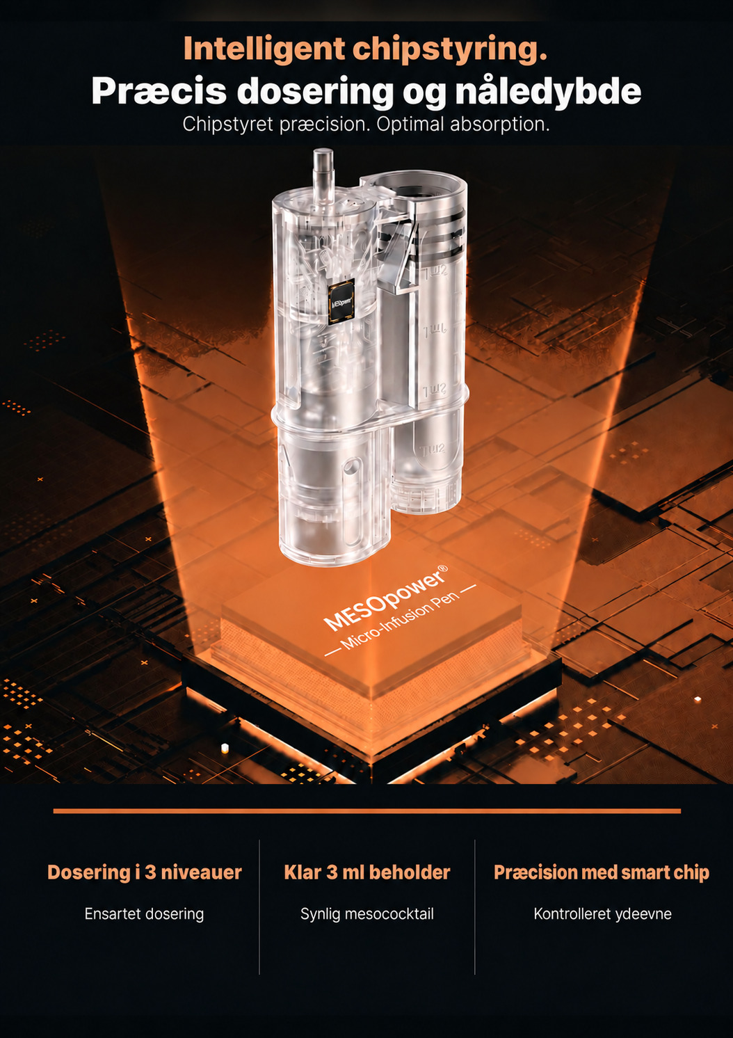 Transparent 3 ml reservoir med integreret smart chip