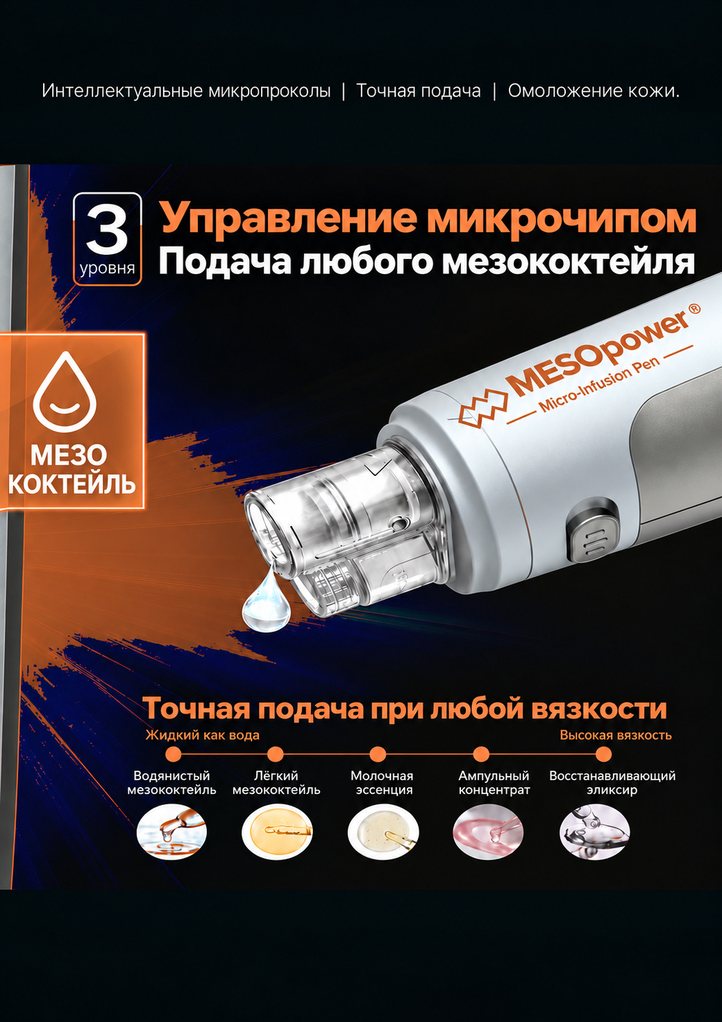Модуль MS7000 с мезококтейлем крупным планом