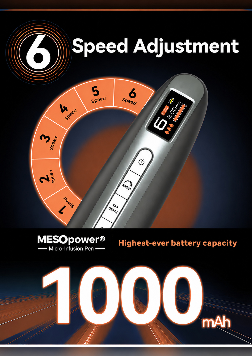 MESOpower MS7000 with six digital speed settings