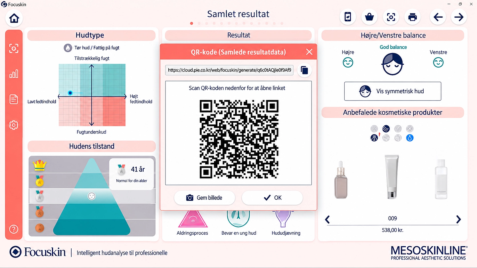 Focuskin deling af analyseresultat via QR kode