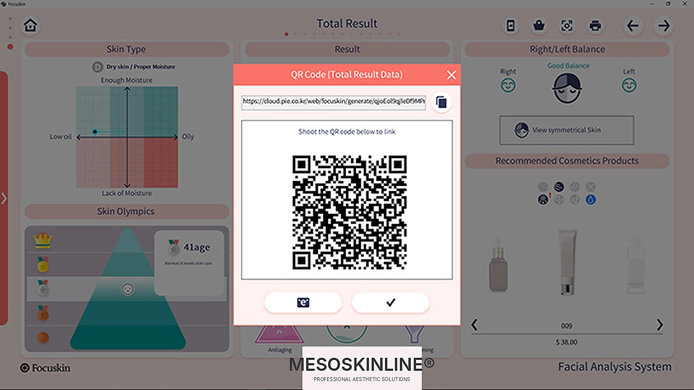 Focuskin Freigabe der Analyseergebnisse per QR-Code