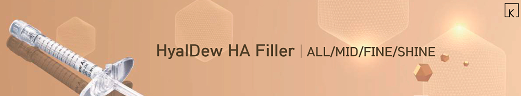 Gama de preenchedores HyalDew HA com as variantes ALL, MID, FINE e SHINE