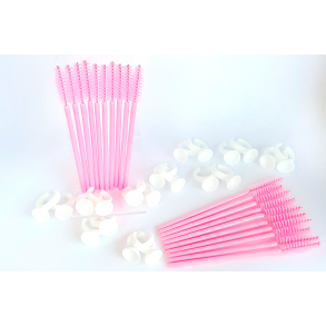 Wimpernkleberinge und Brsten (Set mit 20 Kleberingen und 20 Brsten)