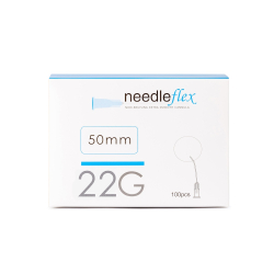 NEEDLEFLEX 22G - (50mm - 100mm) 100 Flexible needle cannula with blunt tip and side hole