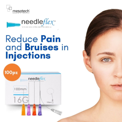 NEEDLEFLEX 21G - (70mm) 100 Flexible needle cannula with blunt tip and side hole