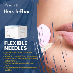 NEEDLEFLEX 21G - (70mm) 100 Flexible needle cannula with blunt tip and side hole
