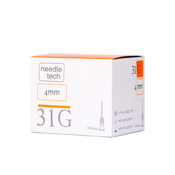 NEEDLETECH 31G - 100 (4mm) Sterile hypodermic needle