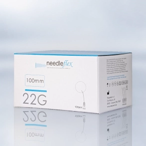 NEEDLEFLEX 22G - (50mm - 100mm) 100 Flexible needle cannula with blunt tip and side hole